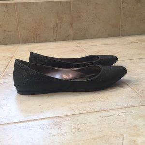 Nine west black sparkly flats size 7
